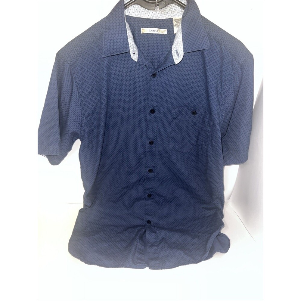 Campia Moda button-up shirt With a blue micro-pattern Small 100% Cotton